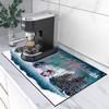 UGTEWXU Merry Christmas Coffee Mats - 12x19 Inch Coffee Bar Mats, Absorbent, Hide Stain, Rubber Backed Dish Drying Mats for Kitchen Counter view 1