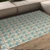 Cartoon Style Flower Area Rug for Living Room Bedroom Decor Boho Florals Trendy Low Pile Carpets Non-Slip Green Indoor Mats 2' x 3' view 2