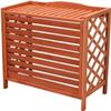 air Conditioner Fence for Outside Units Wooden Air Conditioner Cover Flower Stand Outdoor Air Conditioner Fence Solid Wood Trash Can ScreensAC Covers for Outside Units view 1