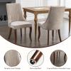 cinkehome Wingback Dining Chairs Set of 4, Uphostered Linen Fabric Dining Room Chairs with Solid Wood Legs, High Back Side Chairs for Home Kitchen Resturant Guest, Beige view 4