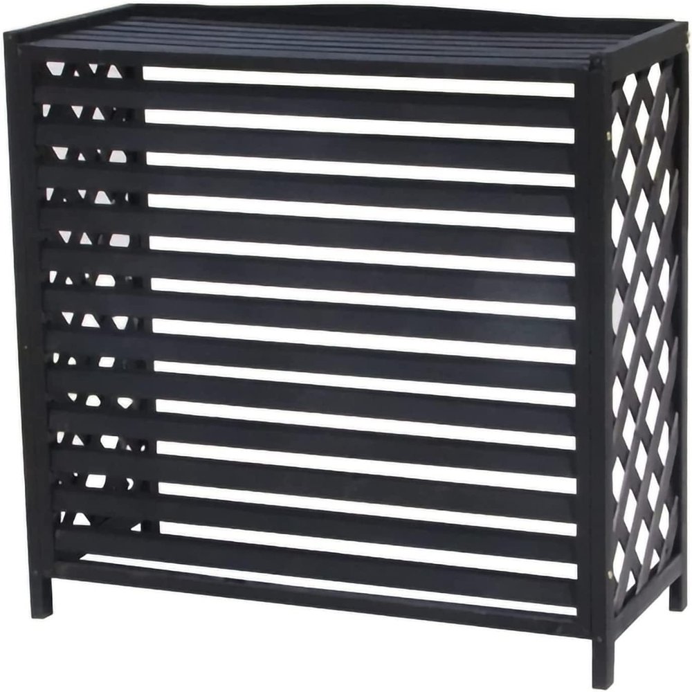 CFDZCP air Conditioner Fence for Outside Units Heavy Duty Wooden Air Conditioner Cover Outdoor Decorative Privacy Fence Screen, Flower Shelf, Protective Grilles for AC and Heat Pumps