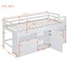 Merax Twin Size Loft Bed with 4 Drawers, Wood Twin Loft Bed Frame with Underneath Cabinet and Shelves, White view 2