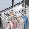 Balcony Radiator Clothes Dryer,Folding Retractable Collapsible Drying Rack Clothing, Wall Mounted Clothes Rack,Stainless Steel Laundry Drying Rack, For Shoes, Socks, Towels, Potted Plants ( Color : Si view 1