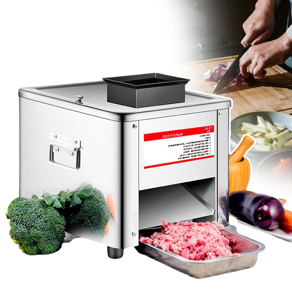 Automatic Shredding Slicer, Restaurant Meat Slicer, Multiple Optional Knife Modules, Sliced Meat With Large Capacity 150kg/H, Stainless Steel - Knife Comb And Meat Tray,10mm