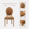 HMFULE French Country Dining Chairs Set of 2, Farmhouse Chair with Nailhead Trim and Solid Wood Legs, Vintage PU Leather Dining Chair for Kitchen Dining Room Living Room Restaurant Orange view 4