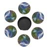 Coasters for Drinks 6 Pcs Round Leather Coasters Norwegian Fjords Drink Coasters with Holder Waterproof Coaster Sets Heat Resistant Cup Pads Mug Cup Mats for Kitchen Bar Living Room Home Decor view 2