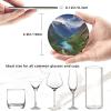 Coasters for Drinks 6 Pcs Round Leather Coasters Norwegian Fjords Drink Coasters with Holder Waterproof Coaster Sets Heat Resistant Cup Pads Mug Cup Mats for Kitchen Bar Living Room Home Decor view 3