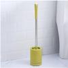 MUYRJLZX Silicone Toilet Brushes with Stainless Steel Handle Toilet Brush Wall-Mounted Floor-to-Ceiling Type Toilet Scrubber, Yellow view 1