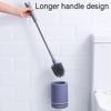 MUYRJLZX Silicone Toilet Brushes with Stainless Steel Handle Toilet Brush Wall-Mounted Floor-to-Ceiling Type Toilet Scrubber, Yellow view 3