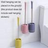 MUYRJLZX Silicone Toilet Brushes with Stainless Steel Handle Toilet Brush Wall-Mounted Floor-to-Ceiling Type Toilet Scrubber, Yellow view 4