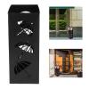 CDQL Umbrella Holder for Entryway, Metal Umbrella Stand, Umbrella Bucket Hollow Out, Stylish Umbrella Rack, Convenient Umbrella Storage Solution for Office Hallway Home view 4