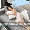 Summer New Cooling Ice Doug Couch Cover,Upgrade Honeycomb Anti-slip Sofa Cover,3D Structure Breathable Cool Couch Covers,1 Piece Smooth Washable Sofa Cover for Sleeping Naked,White-28"x47"/70x120cm view 2