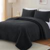 Lavsiry Black Quilt Twin Size with Pillow Sham, Summer Soft Geometric Pattern Bedspread, 2 Pieces Lightweight Coverlet Bedding Set for All Seasons view 2