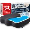 5 STARS UNITED Seat Cushion - Memory Foam & Cooling Gel - Chair Cushion for Tailbone Pain Relief - Ergonomic Support for Coccyx, Sciatica & Butt - Office, Desk & Gaming Chair, Car, Wheelchair, Black view 1