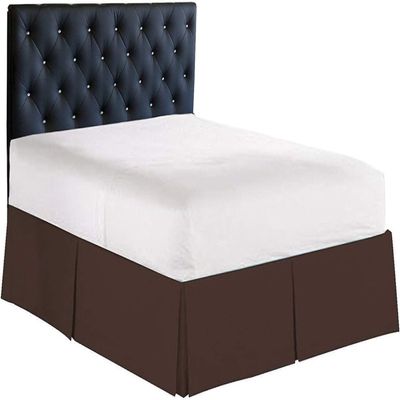 Texonic Split Corner Bed Skirt 13 Inch Drop Twin XL Size 100% Egyptian Cotton Wrinkle and Fade Resistant Long Staple Premium 600 Thread Count - Chocolate