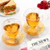QHYK Double Wall Heart Shaped Coffee Mugs Set of 2, Espresso Glass Cups with Handle, for Coffee, Latte, Tea, Wine cup, Party, Gifts, 8oz/240Ml (with Exquisite Coasters) view 2