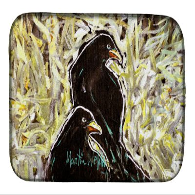 Caroline's Treasures Crows Matt and Chester Dish Drying Mat Absorbent Dish Drying Mat Pad for Kitchen Counter Dish Drainer Mat for Countertop, 14 x 21", Multicolor