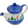 Polmedia Polish Pottery Tea or Coffee Pot - Twinkle Twinkle Little Gnome Pattern Handmade in Boleslawiec Poland + Certificate of Authenticity view 2