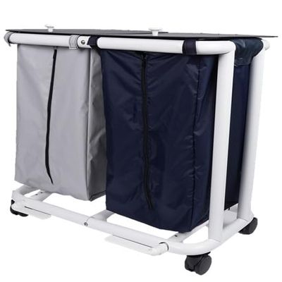 Deluxe New Era Patented Large Double Hamper with Zipper Opening Bag and Foot Pedal