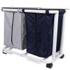 Deluxe New Era Patented Large Double Hamper with Zipper Opening Bag and Foot Pedal view 1