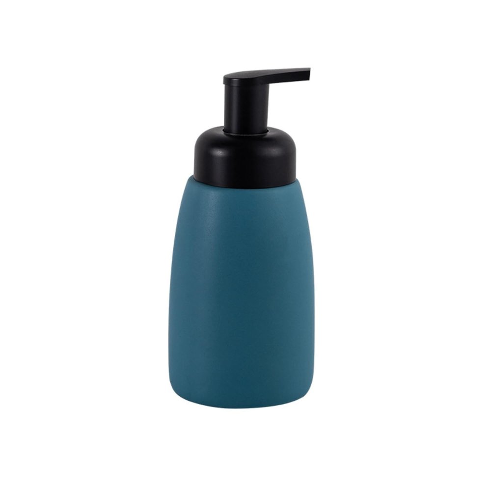 Supercap - Ceramic Foaming Soap Dispenser | 11.26oz Refillable Ceramic Bottle with Foam Pump | Dish Soap Dispenser for Kitchen,Hand Wash Dispenser for Bathroom (Blue)