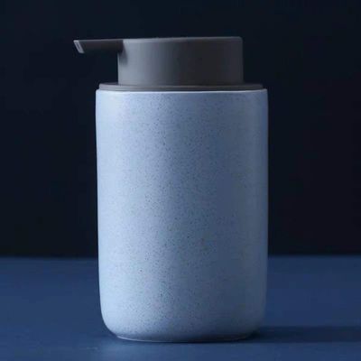 Art Soap Dispenser for Bathroom Kitchen Hotel, Ceramic Soap Dispenser, Refillable Bath Hand Matte Lotion Bottle Bathroom Dispenser for Kitchen Countertop Shower Bathroom Accessories ( Color : Blue )