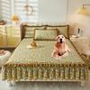 XCLOOZGL Printed Bedspread Cover Wrap Around Bedskirt Pleated Bedspread Double/Single/Queen Sheet Dust Ruffled Full Bed Skirts Boys Girls Bedroom Deco Mattress Cover for All Seasons,K,200 * 220cm view 1