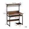CHICKEN Computer Desk Multifunctional Desktop Computer Desk Home Desk Workstation with Storage Bookshelf with Keyboard Tray and CPU Stand Standing Desk (Size : 80 * 45 * 128cm) view 3