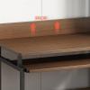 CHICKEN Computer Desk Multifunctional Desktop Computer Desk Home Desk Workstation with Storage Bookshelf with Keyboard Tray and CPU Stand Standing Desk (Size : 80 * 45 * 128cm) view 4