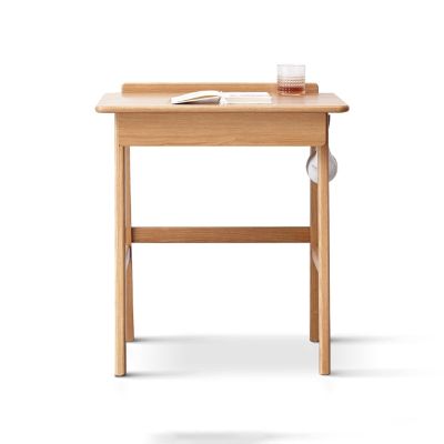 CHICKEN Computer Desk Modern Simple Desk Multi-Functional Desk Learning Writing Desk with Cable Hole Drawer Hanging Rod Home Office Desk Standing Desk (Color : Natural, Size : 0.7 Meters)