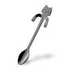 KAKUSEE Japanese Crafted Metal Tea Spoons - Hookable Designs for Cups, Ideal for Tea Time & Breakfast - Durable, Hand Wash Recommended - Gift for Family and Friends - Made in Tsubame City (Black Cat) view 1
