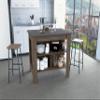 Versatile Kitchen Island Workstation  Modern & Spacious Design with Protective Silver Nanoparticle Top, Three Open Shelves, Easy Assembly, Ideal for Meal Prep & Storage (Dark Brown+Onix) view 1