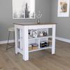 Versatile Kitchen Island Workstation  Modern & Spacious Design with Protective Silver Nanoparticle Top, Three Open Shelves, Easy Assembly, Ideal for Meal Prep & Storage (White+Walnut) view 1