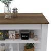 Versatile Kitchen Island Workstation  Modern & Spacious Design with Protective Silver Nanoparticle Top, Three Open Shelves, Easy Assembly, Ideal for Meal Prep & Storage (White+Walnut) view 3