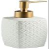 Art Soap Dispenser for Bathroom Kitchen Hotel, Ceramic Lotion Bottle Bathroom Refillable Matte Flower Carving Soap Dispenser with Golden Matte Pump for Kitchen Countertop Shower ( Color : White ) view 1