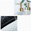Art Soap Dispenser for Bathroom Kitchen Hotel, Ceramic Lotion Bottle Bathroom Refillable Matte Flower Carving Soap Dispenser with Golden Matte Pump for Kitchen Countertop Shower ( Color : White ) view 4