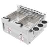 Commercial Countertop Gas Deep Fryer, Stainless Steel Gas Frying Machine with 6L/6.3Qt*2 Buskets and Removable Lids, Dual Tank Fryer for French Fries Restaurant Home Kitchen view 1