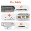 Commercial Countertop Gas Deep Fryer, Stainless Steel Gas Frying Machine with 6L/6.3Qt*2 Buskets and Removable Lids, Dual Tank Fryer for French Fries Restaurant Home Kitchen view 3