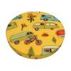 ZLYYXY Car and Bicycle Bar Stool Cover Round Seat Cushion Pattern Round Stool Cover with Elastic Washable Stool Cover view 1