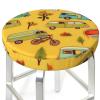 ZLYYXY Car and Bicycle Bar Stool Cover Round Seat Cushion Pattern Round Stool Cover with Elastic Washable Stool Cover view 3