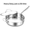 DELARLO Tri-Ply Stainless Steel 7QT Jumbo Cooker Saute Pan With Lid, 12.5 Inch Deep Frying Pan, Induction Large Skillet, Cooker Pan for Chefs, Dishwasher & Oven Safe view 4