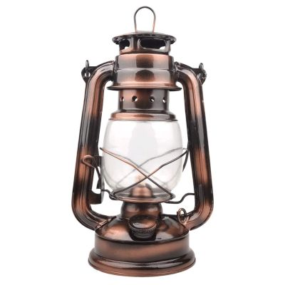 EDCWDTYYEC Oil Lamp Lantern Vintage Metal Kerosene Lamp Retro Rustic Nostalgic Hurricane Oil Lamp Burning Lantern Portable Storm Lantern Camping Tent Lantern for Outdoor Patio Decoration Tabletop Deco