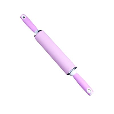 Silicone Rolling Pins for Baking:Non-Stick Dough Roller,Kitchen Baking Rolling Pin for Pasta,Pizza,Bread,Dishwasher Safe Kitchen Accessories (Pink, Small)