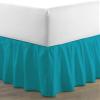 Twin XL Size Bed Skirt Turquoise Ruffle Bedskirt with 14" Drop Length- Pure Cotton 600 Thread Count Premium Finish with Split Corner, Light Weight (39 X 80) Twin XL view 1
