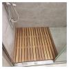 HDYZJQ Non-Slip Teak Mat for Shower 32x32in 321 23 27 30 36 38in, Large Wood Bathroom Mat Flooring Decor and Protector, Stand Up Shower Floor Mat(34x30in(86.3x76.2cm)) view 1