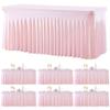 Besutolife 6 Pack Pink Spandex Tablecloth for 6ft Rectangle Tables Fitted Table Cloth Stretch Table Covers Skirt 6ft Rectangular Tablecloths for Banquet Parties Wedding Decorations view 1