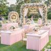 Besutolife 6 Pack Pink Spandex Tablecloth for 6ft Rectangle Tables Fitted Table Cloth Stretch Table Covers Skirt 6ft Rectangular Tablecloths for Banquet Parties Wedding Decorations view 2