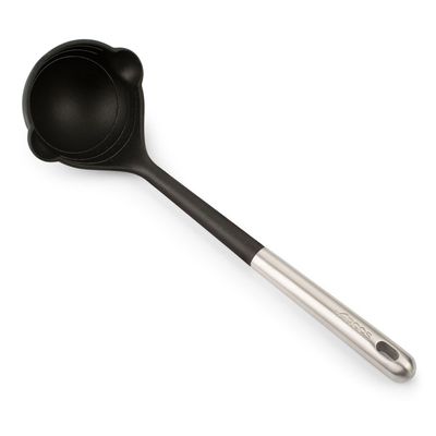 ARCOS Professional kitchen Ladle. Stainless Steel Handle and Body. Heat Resistant up to 240C. Dishwasher Safe. Black Color