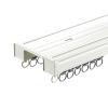 Double Curtain Rail Heavy Duty Aluminium Tracks Ceiling Mount Conjoined Curtain Track for Home Room Divider with Fittings 1m~10m(Carbonizedcolor:White,Size:4.6FT) view 1