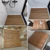 HDYZJQ Outdoor Indoor Shower Mat with Grooves, 30x30in 26in 28 24 32 36in Large Wood Bathroom Mat, Portable Non-Skid Floor Mat for Shower Pool Bathtub Beach(29x23in(73.6x58.4cm)) view 2